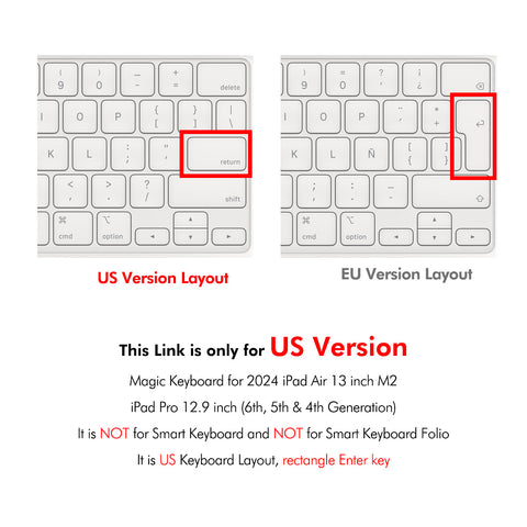 iPad Air 13 (2025) / (2024) / Pro 12.9 (2022 / 2021 / 2020) ENKAY US Version Magic Keyboard Cover Soft TPU Protective Film