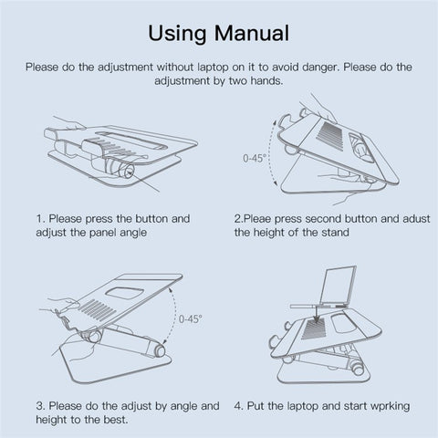YESIDO LP04 Adjustable Aluminum Alloy Laptop Riser Desktop Stand Holder for Notebook Computer