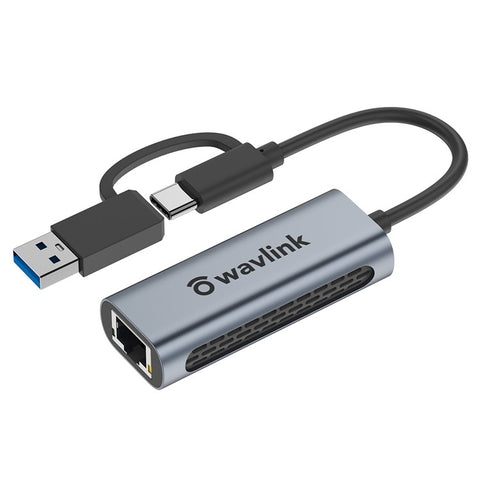 WAVLINK NWU330GCA 2.5G USB-C to RJ-45 Ethernet Adapter 2-in-1 Network Converter