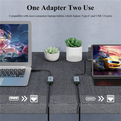 WAVLINK NWU330GCA 2.5G USB-C to RJ-45 Ethernet Adapter 2-in-1 Network Converter