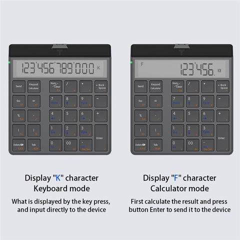 SUNREED KC9001S Bluetooth-compatible Numeric Keypad LCD Display 29-Keys Desktop Business Calculator for Laptop Computer