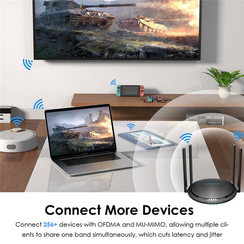 WAVLINK WS-WN531MX3-A AX3000 WiFi 6 Wireless Routers Dual Band Wireless Repeater Wider Coverage with 4 Antennas