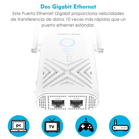 WAVLINK WN579X3 AC1200 Wireless Router 2.4G / 5G Dual Band WiFi Repeater with 4x 5dBi Antennas