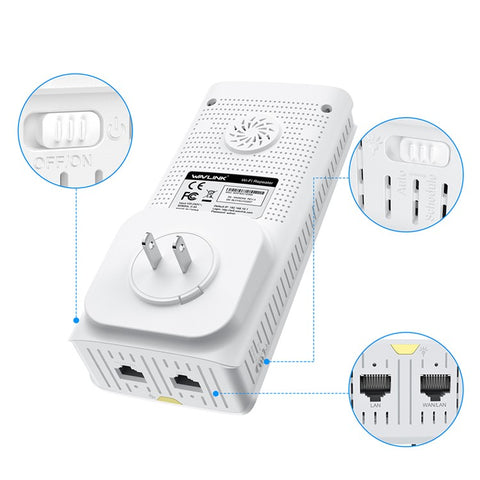 WAVLINK WN583A6 2100M Gigabit WiFi Router 2.4GHz / 5GHz Dual Band Wireless Network Repeater