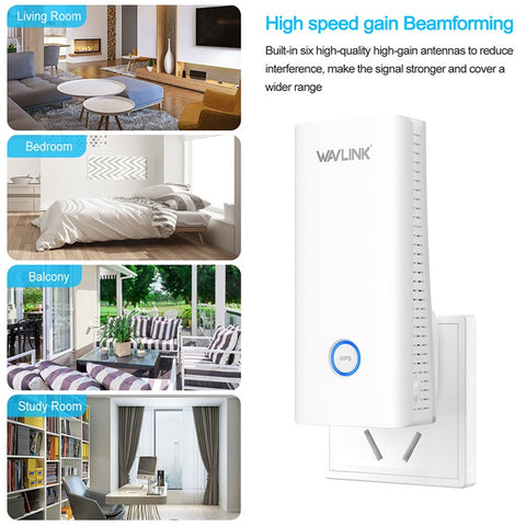WAVLINK WN583A6 2100M Gigabit WiFi Router 2.4GHz / 5GHz Dual Band Wireless Network Repeater