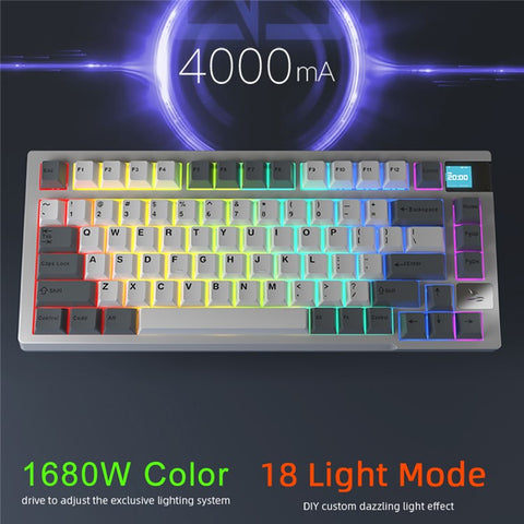 DARMOSHARK K8 Bluetooth-compatible / Wired / 2.4G Wireless Keyboard RGB Backlit Gasket Structure Mechanical Keyboard