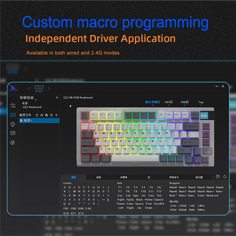 DARMOSHARK K8 Bluetooth-compatible / Wired / 2.4G Wireless Keyboard RGB Backlit Gasket Structure Mechanical Keyboard