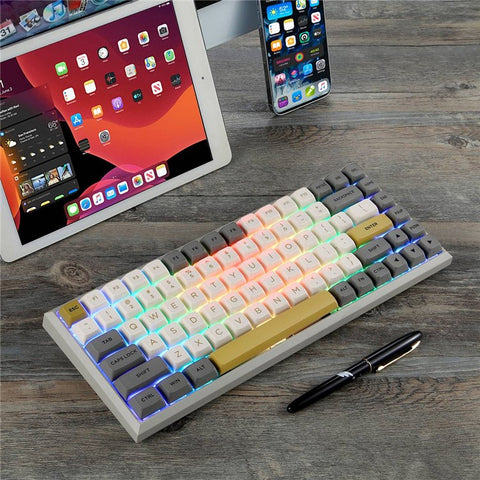 MOTOSPEED SK84 3-Mode Mechanical Keyboard (Wired / Wireless / BT 5.0) Gaming Keyboard with RGB Backlight for Laptops, Computers
