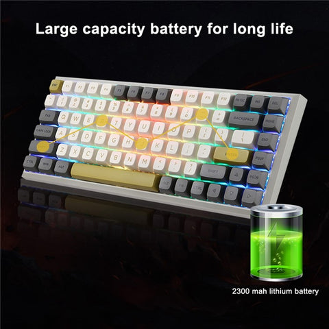 MOTOSPEED SK84 3-Mode Mechanical Keyboard (Wired / Wireless / BT 5.0) Gaming Keyboard with RGB Backlight for Laptops, Computers