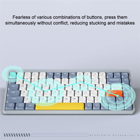 YK75 Rechargeable Bluetooth-compatible / Wired / 2.4G Wireless Keyboard Backlit Computer Mechanical Keyboard