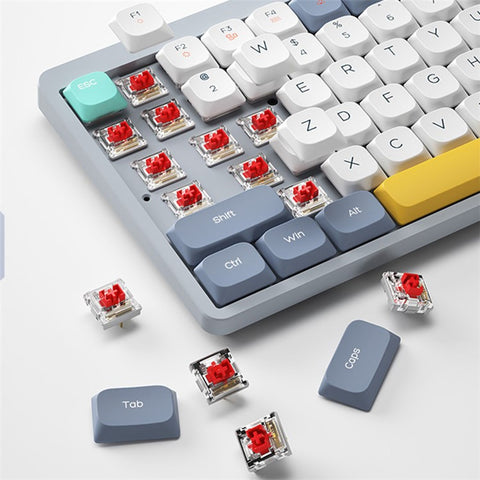 YK75 Rechargeable Bluetooth-compatible / Wired / 2.4G Wireless Keyboard Backlit Computer Mechanical Keyboard