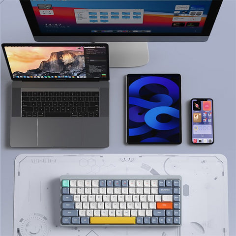 YK75 Rechargeable Bluetooth-compatible / Wired / 2.4G Wireless Keyboard Backlit Computer Mechanical Keyboard