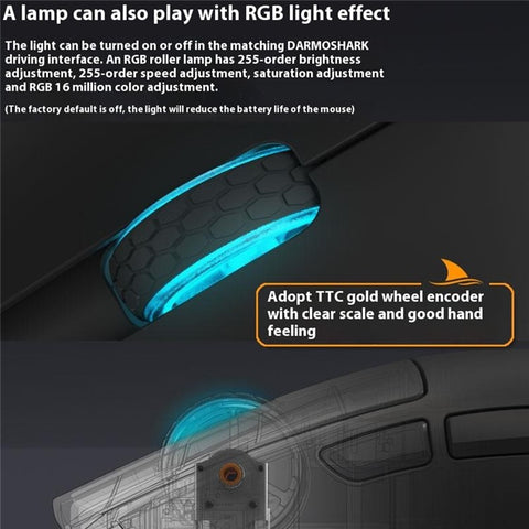 DARMOSHARK M3S Tri-Mode 2.4G / USB-C / Bluetooth-compatible Mouse Wireless Gaming Mouse with Receiver for Laptop PC