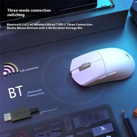 DARMOSHARK M3S Tri-Mode 2.4G / USB-C / Bluetooth-compatible Mouse Wireless Gaming Mouse with Receiver for Laptop PC