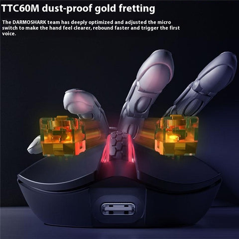 DARMOSHARK M3S Tri-Mode 2.4G / USB-C / Bluetooth-compatible Mouse Wireless Gaming Mouse with Receiver for Laptop PC