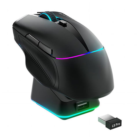 MACHENIKE L8 Pro Wired / Bluetooth-compatible / 2.4G Wireless Mouse RGB Light Computer Laptop Mice with Charging Base