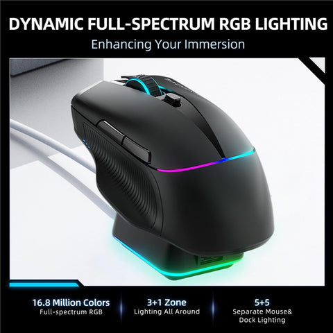 MACHENIKE L8 Pro Wired / Bluetooth-compatible / 2.4G Wireless Mouse RGB Light Computer Laptop Mice with Charging Base