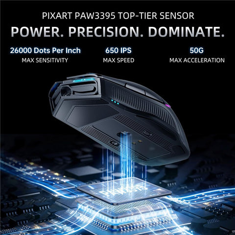 MACHENIKE L8 Pro Wired / Bluetooth-compatible / 2.4G Wireless Mouse RGB Light Computer Laptop Mice with Charging Base