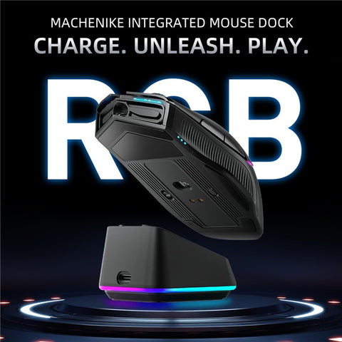 MACHENIKE L8 Pro Wired / Bluetooth-compatible / 2.4G Wireless Mouse RGB Light Computer Laptop Mice with Charging Base