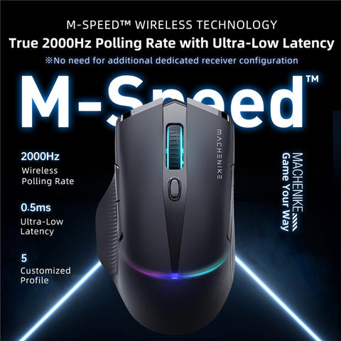 MACHENIKE L8 Pro Wired / Bluetooth-compatible / 2.4G Wireless Mouse RGB Light Computer Laptop Mice with Charging Base