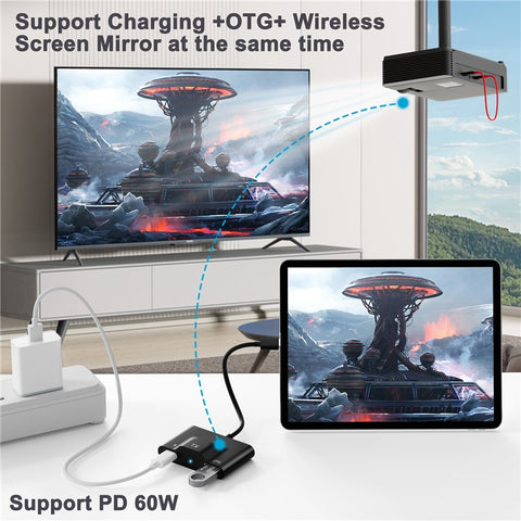THT-020-8+ HD Wireless Transmitter Receiver Screen Mirror Projection Adapter for Laptop / Mobile Phone
