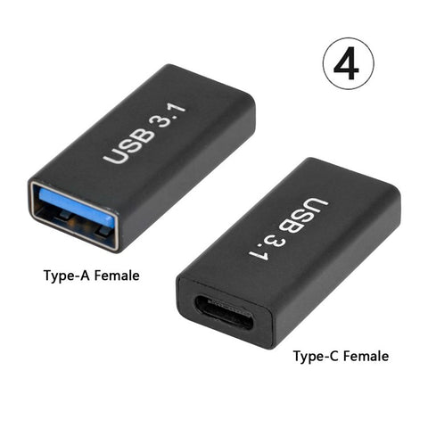 UC-070 4Pcs/Set Portable USB-C to USB-A Converter 10Gbps Data Transfer OTG Adapter