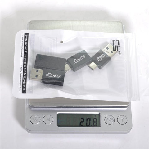 UC-070 4Pcs/Set Portable USB-C to USB-A Converter 10Gbps Data Transfer OTG Adapter