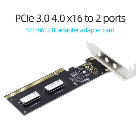 SF-057 PCIE PCI-Express 16x to Dual Oculink SFF-8612 SFF-8611 8x VROC Adapter for Mainboard SSD Graphics Card