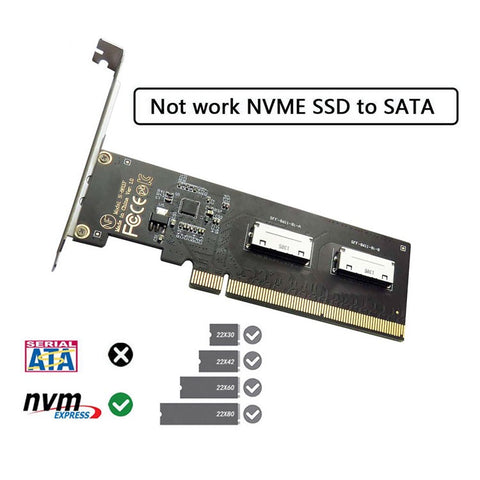 SF-057 PCIE PCI-Express 16x to Dual Oculink SFF-8612 SFF-8611 8x VROC Adapter for Mainboard SSD Graphics Card