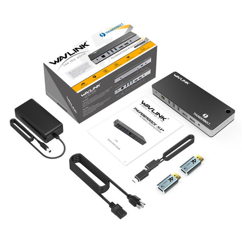 WAVLINK UTD21H 11-in-1 Thunderbolt 3 Docking Station for MacBook / Windows, 60W / 4K Dual DisplayPort Hub Converter