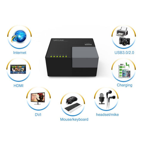 WAVLINK WL-UG39DK3 USB 3.0 Hub Fast Charging Gigabit Ethernet Dual Display Video Dock with DVI / HD