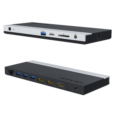 WAVLINK WL-UMD01 Docking Station Gigabit Ethernet / DP / HD Cable Converter USB3.0 Splitter Card Reader USB-C to DP / HD Adapter