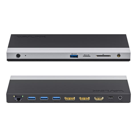 WAVLINK WL-UMD01 Docking Station Gigabit Ethernet / DP / HD Cable Converter USB3.0 Splitter Card Reader USB-C to DP / HD Adapter