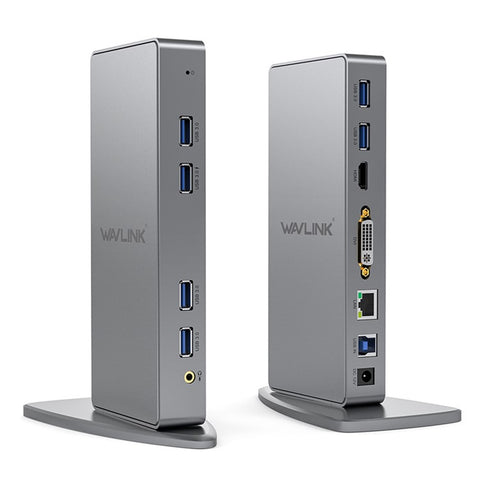 WAVLINK WL-UG39DK7 USB3.0 Multi-Screen Graphics Card Universal Docking Station USB3.0 to DVI / VGA / HD Hub Adapter