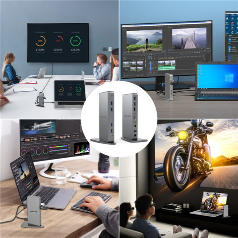 WAVLINK WL-UG39DK7 USB3.0 Multi-Screen Graphics Card Universal Docking Station USB3.0 to DVI / VGA / HD Hub Adapter