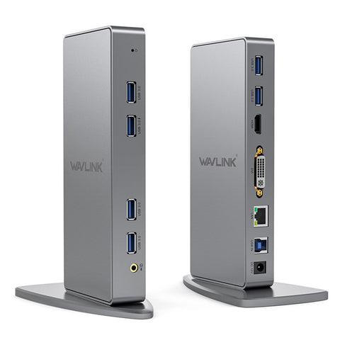 WAVLINK WL-UG39DK7 USB3.0 Multi-Screen Graphics Card Universal Docking Station USB3.0 to DVI / VGA / HD Hub Adapter