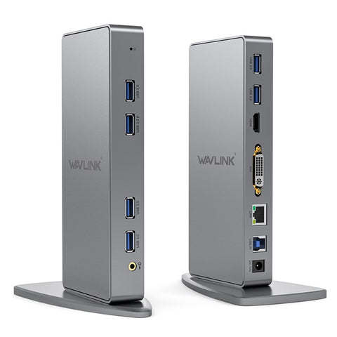 WAVLINK WL-UG39DK7 USB3.0 Multi-Screen Graphics Card Universal Docking Station USB3.0 to DVI / VGA / HD Hub Adapter