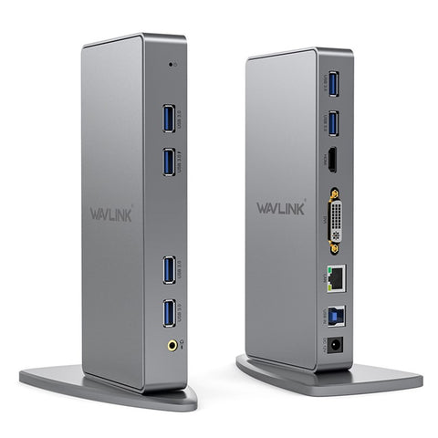 WAVLINK WL-UG39DK7 USB3.0 Multi-Screen Graphics Card Universal Docking Station USB3.0 to DVI / VGA / HD Hub Adapter