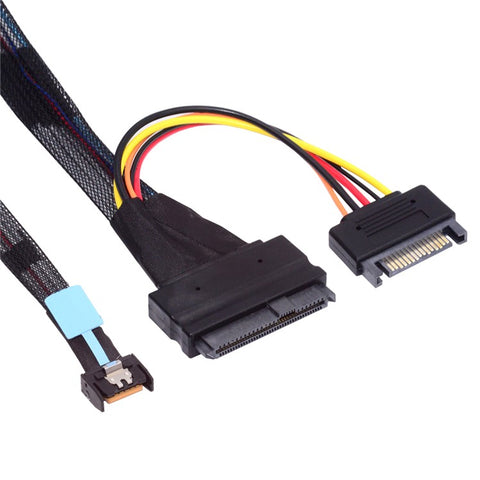 SF-081 MCIO 4x Mini Cool Edge IO to U.2 SFF-8639 NVME PCIe PCI-Express Cable for Mainboard SSD
