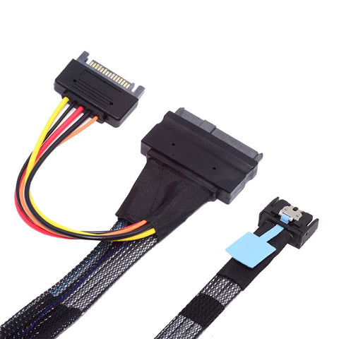 SF-081 MCIO 4x Mini Cool Edge IO to U.2 SFF-8639 NVME PCIe PCI-Express Cable for Mainboard SSD