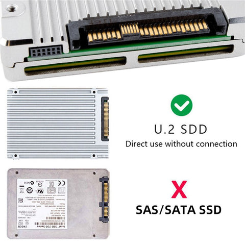 SF-081 MCIO 4x Mini Cool Edge IO to U.2 SFF-8639 NVME PCIe PCI-Express Cable for Mainboard SSD