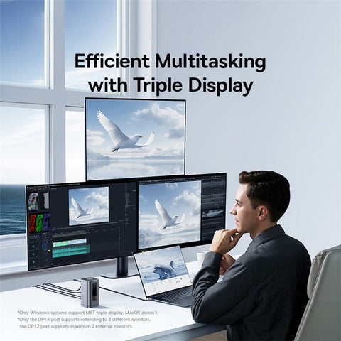 BASEUS Spacemate Series 11-In-1 (WIN) Docking Station HD Video DP PD 100W Charging RJ45 Adapter