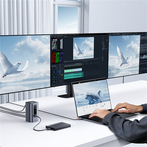BASEUS Spacemate Series 11-In-1 (WIN) Docking Station HD Video DP PD 100W Charging RJ45 Adapter