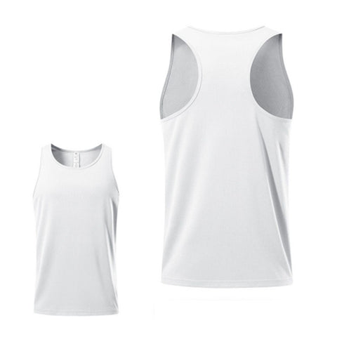 Summer Men Sports Polyester Vest Breathable Quick-drying Round Neck Running Basketball Tank Top