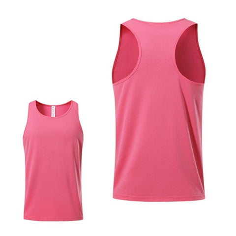 Summer Men Sports Polyester Vest Breathable Quick-drying Round Neck Running Basketball Tank Top