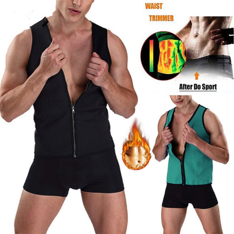Men Fitness Vest Corset Neoprene Sports Shapewear Zipper Tank Top Workout Wear