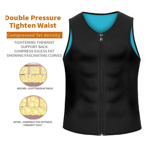 Men Fitness Vest Corset Neoprene Sports Shapewear Zipper Tank Top Workout Wear