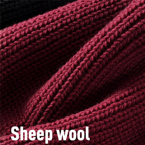 GOLOVEJOY DMZ104 Retro Fleece Knitted Hat Windproof Ear Protection Winter Cap One Size for Men