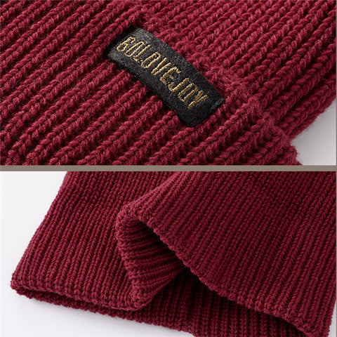 GOLOVEJOY DMZ104 Retro Fleece Knitted Hat Windproof Ear Protection Winter Cap One Size for Men