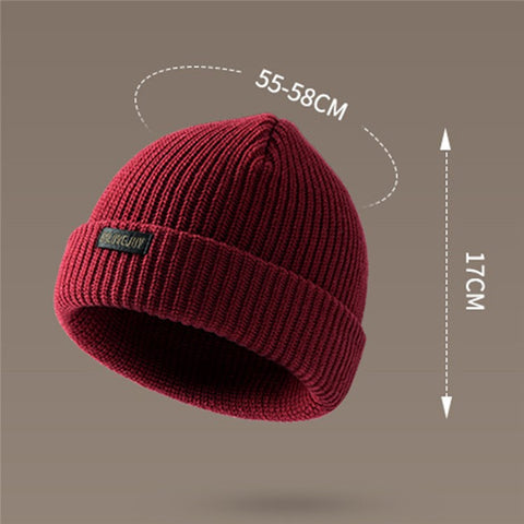 GOLOVEJOY DMZ104 Retro Fleece Knitted Hat Windproof Ear Protection Winter Cap One Size for Men